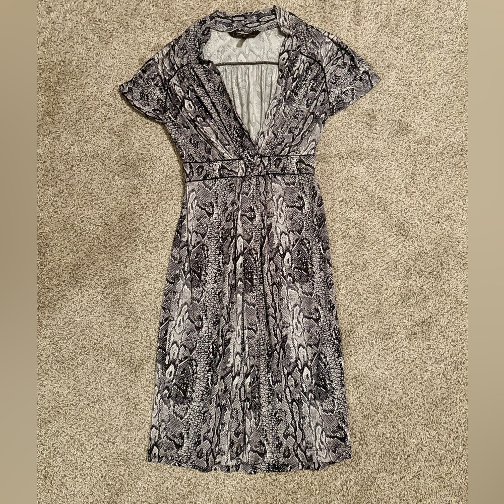 BCBGMAXAZRIA Twist-Front Snakeskin Dress - Picture 2 of 7